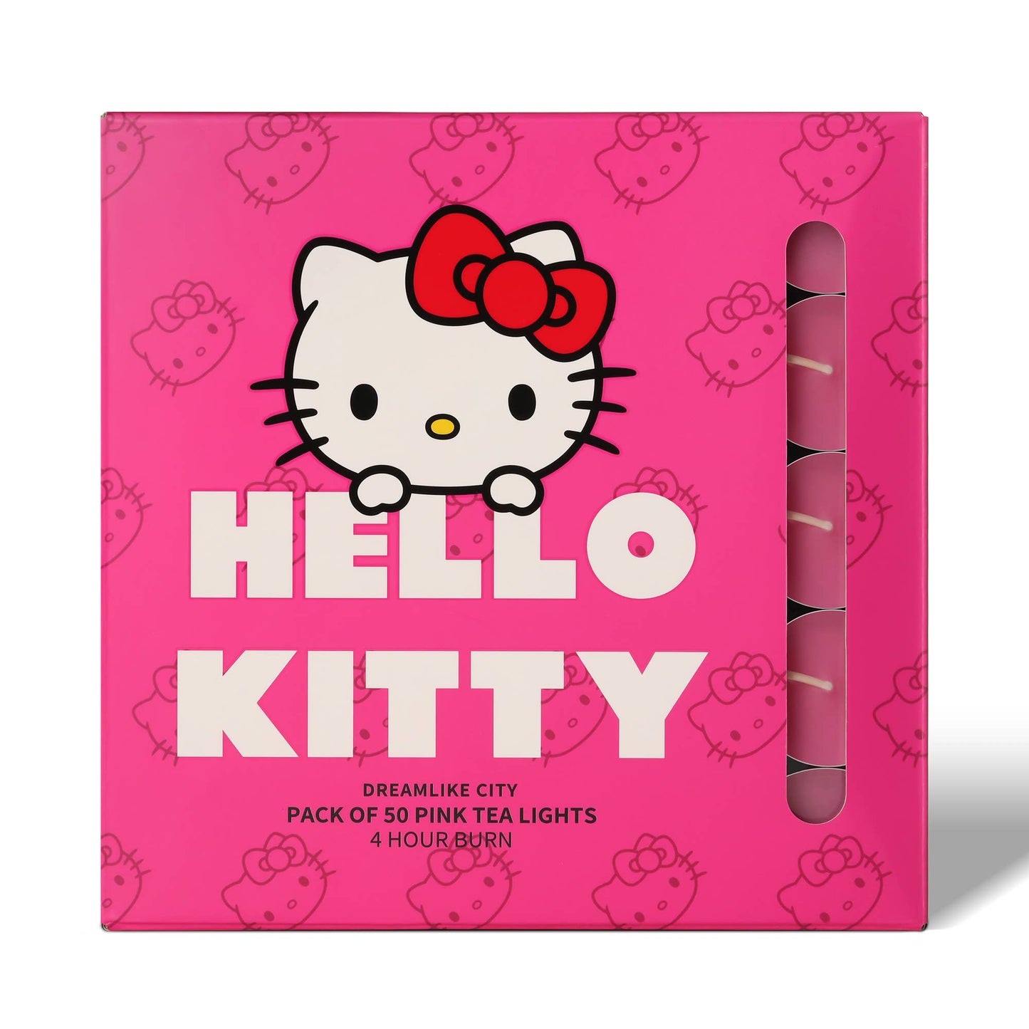 Bougies chauffe-plat roses Hello Kitty, paquet de 50, parfum Ville de rêve