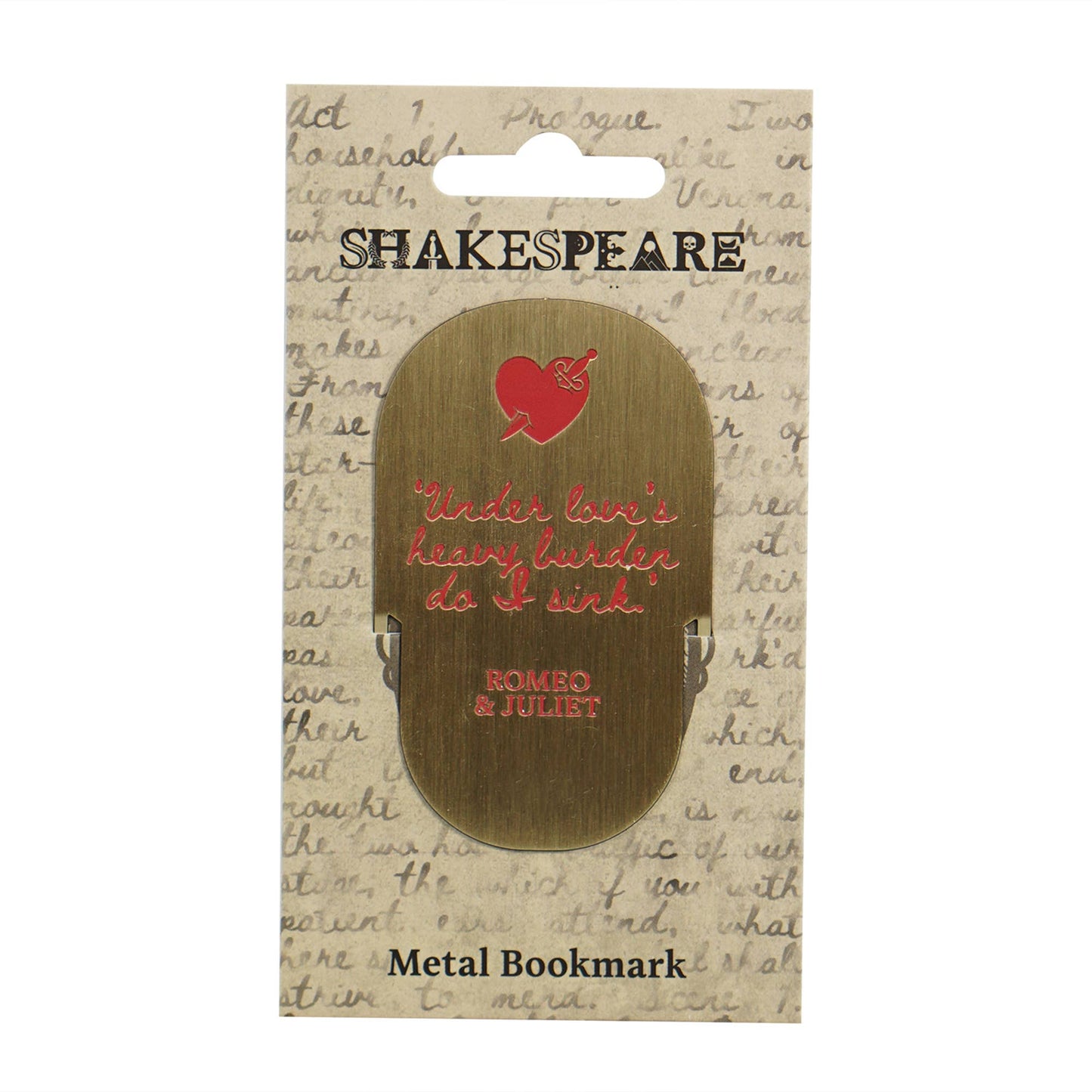 Marque-page en métal Shakespeare - Roméo et Juliette