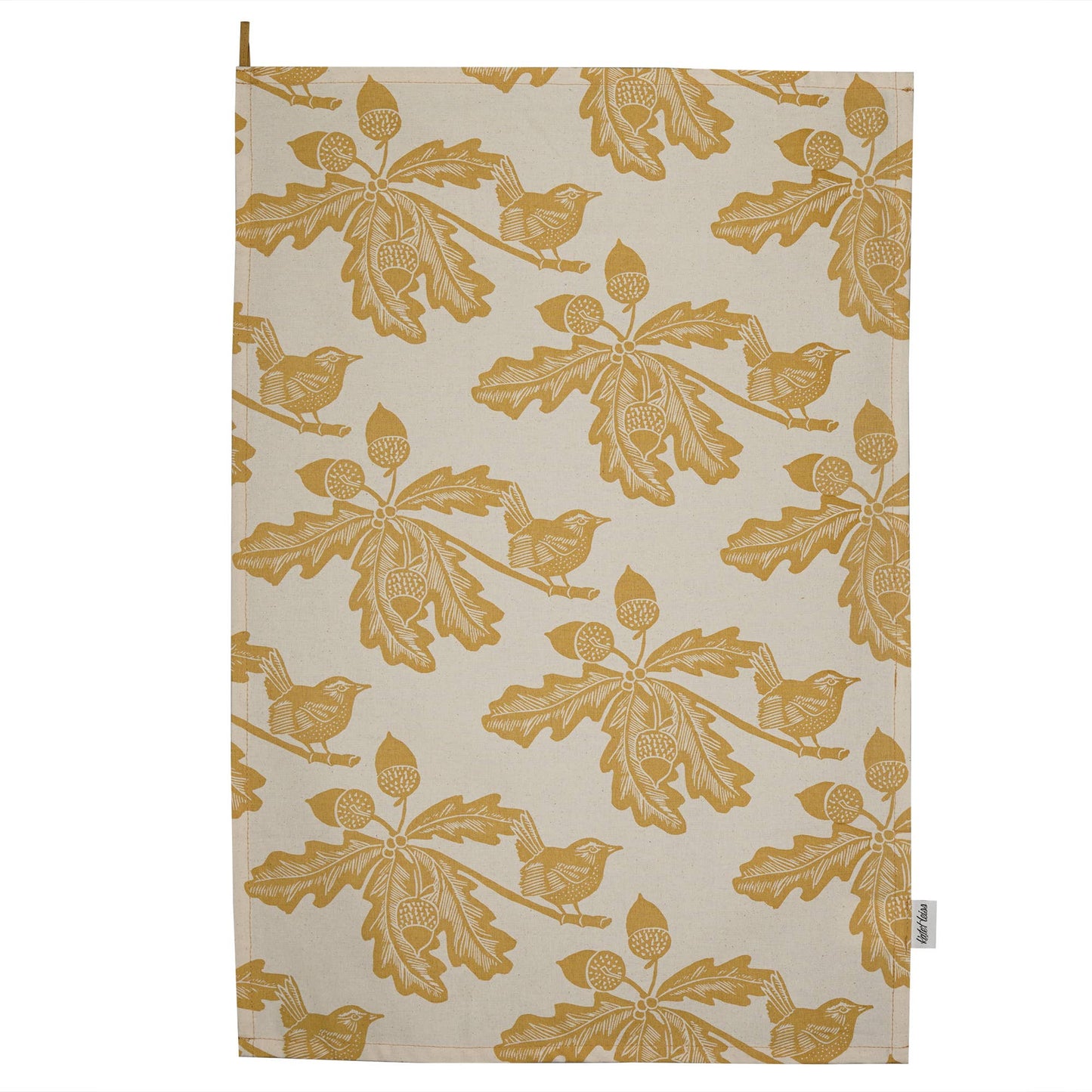 Woodland Leaf Ochre Recycled Cotton Dish Towel