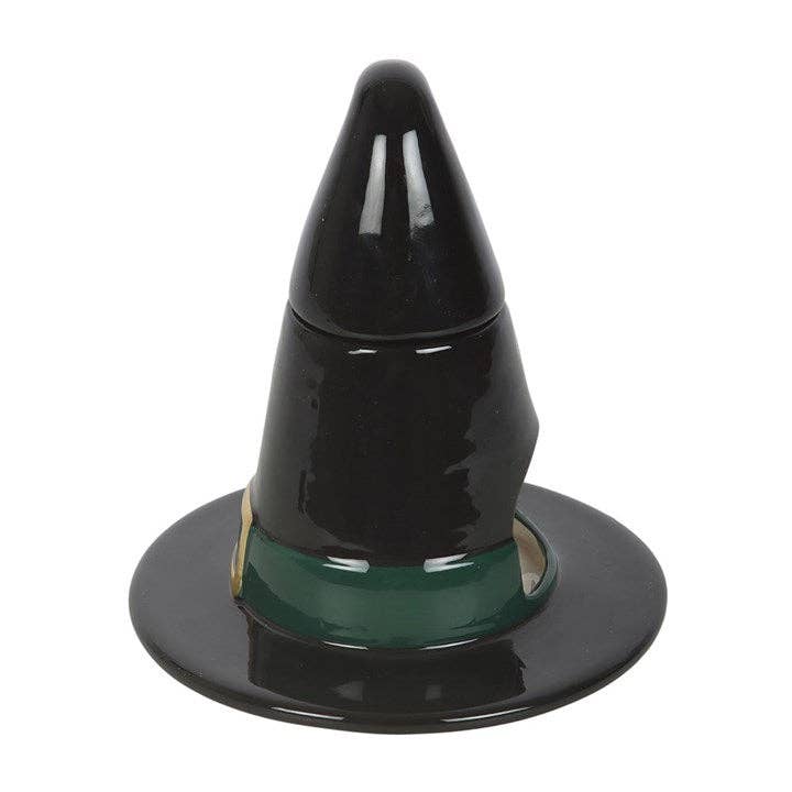 Brûle-parfum chapeau de sorcière noir pour Halloween