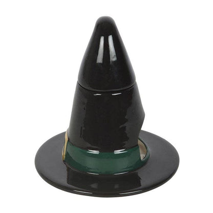 Brûle-parfum chapeau de sorcière noir pour Halloween