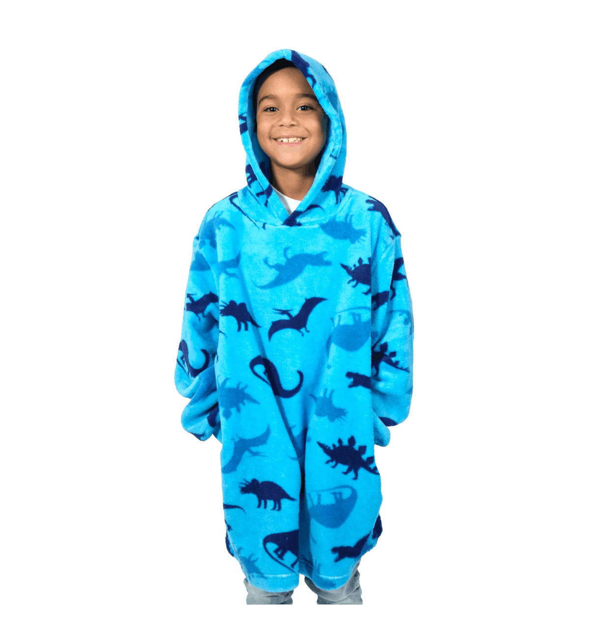 Snoodie polaire dinosaure bleu pour enfant