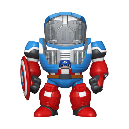 Bitty Pop! Bitty Bot Captain America Mech with Captain America – vue combinée officielle Funko