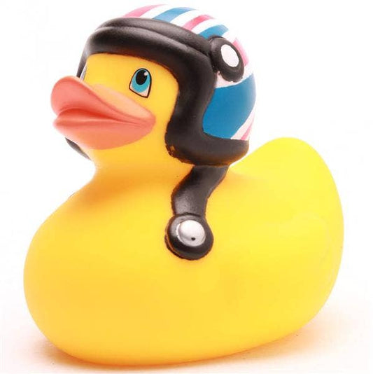 Canard avec Casque de moto