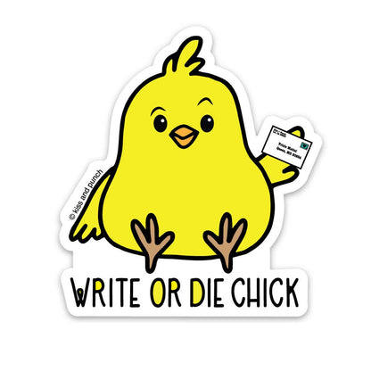 Chick Sticker "Write or Die Chick"
