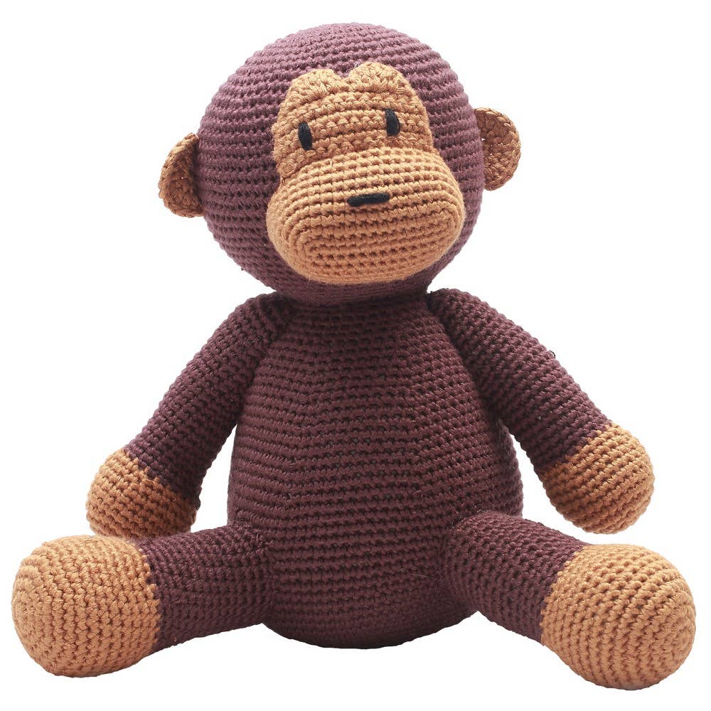 Crochet Plush Toy - Dark Brown Monkey