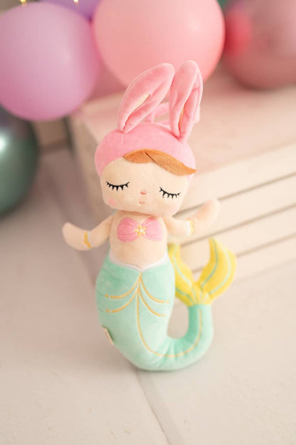 Lisa the Mermaid Fabric Doll – Turquoise and Pink