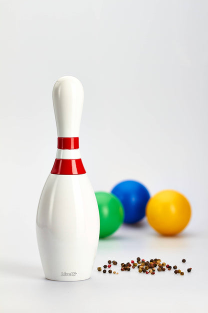 "Bowling" spice mill in white lacquered beech