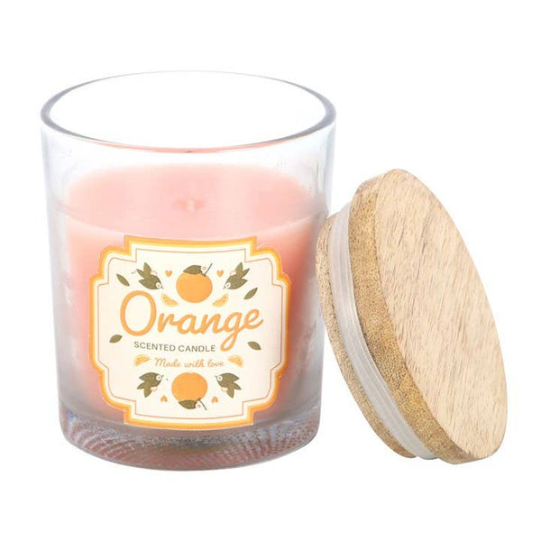 Orange scented candle