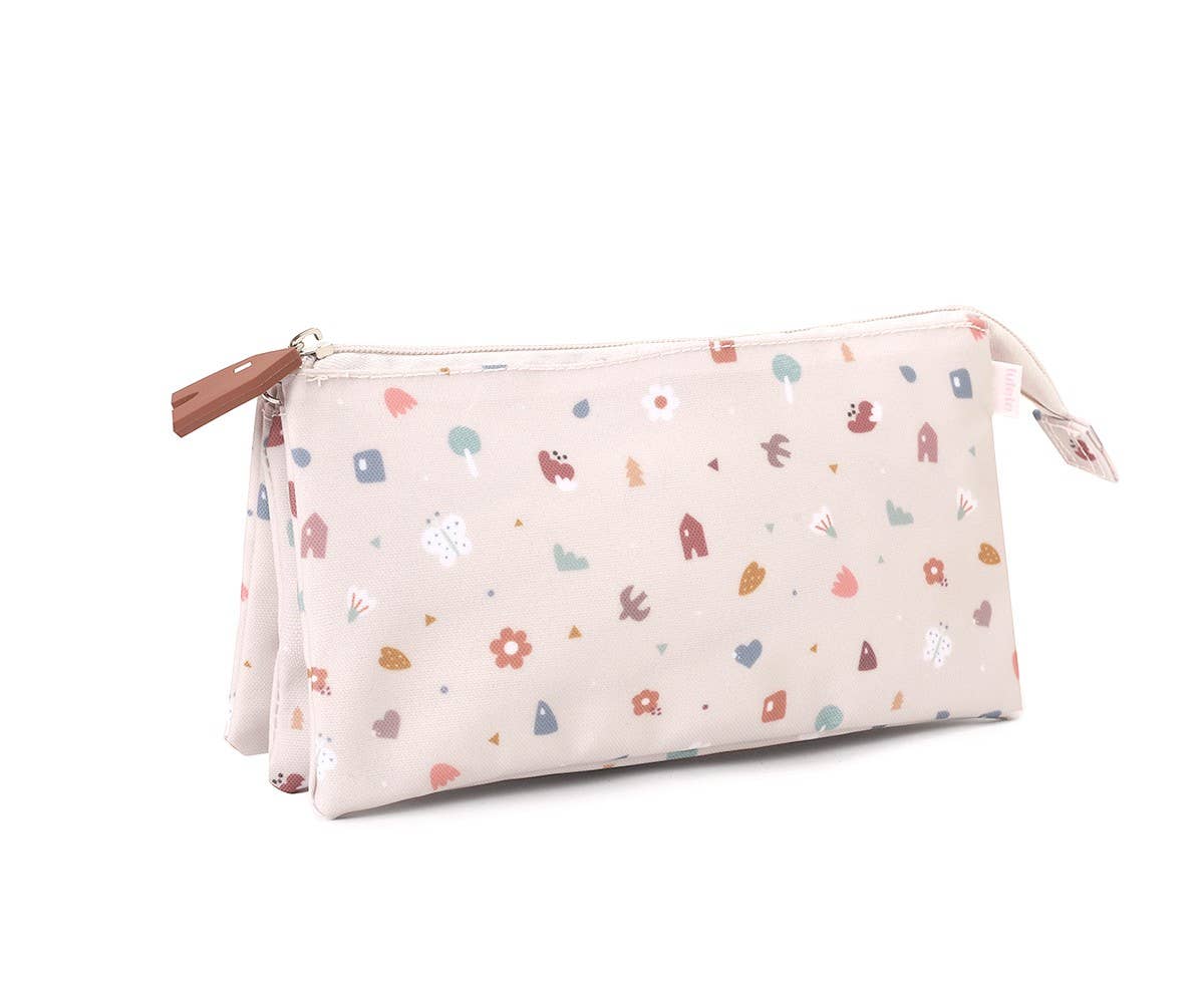 Geometric Nature 3 Compartment Pencil Case