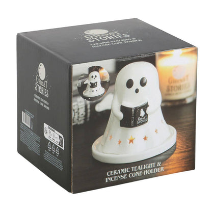Support pour chauffe‑plat et cônes d’encens Halloween « Histoires de fantômes »