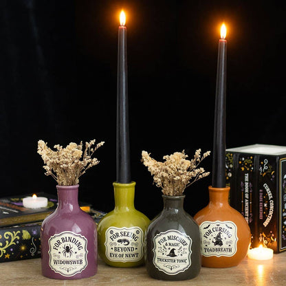Set of 4 Potion Bottle Vases and Candle Holders for Halloween