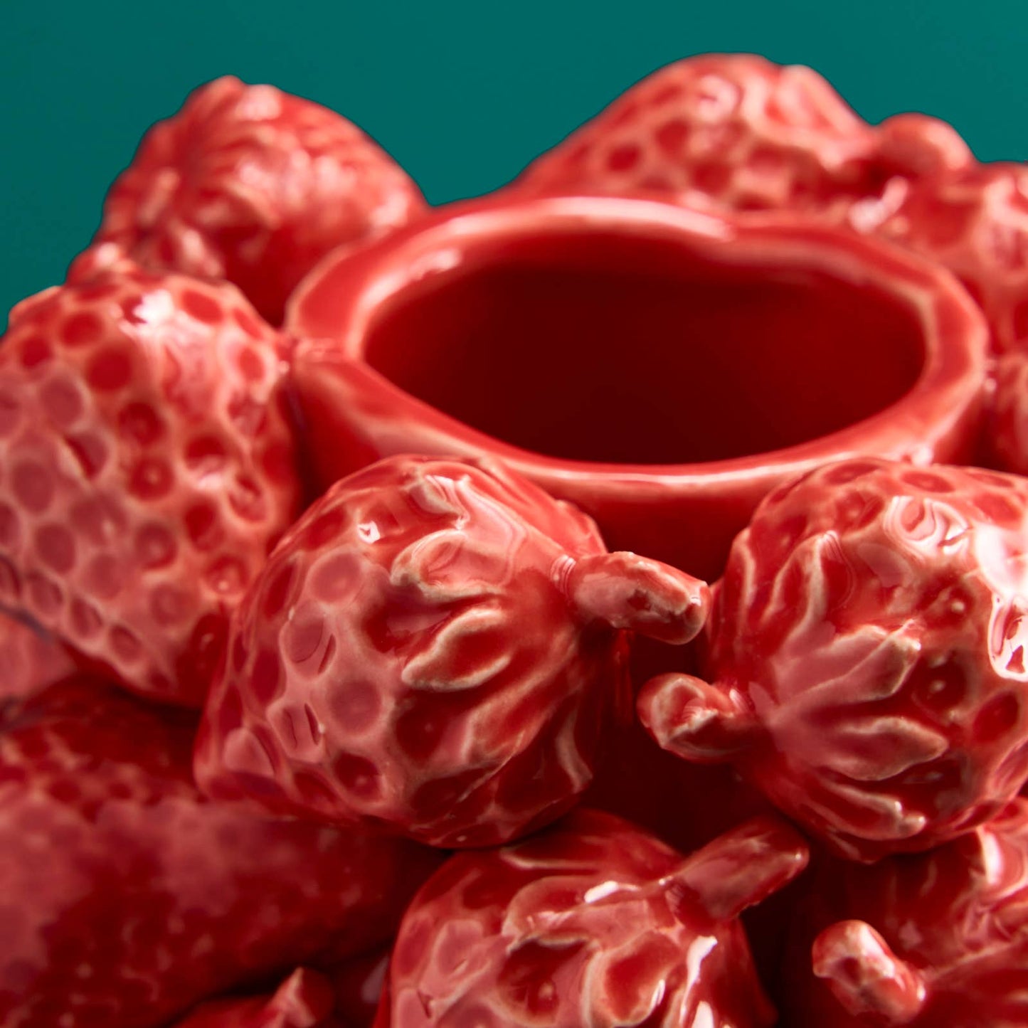 Strawberry Vase, Red Stoneware, 20 x 20 x 25 cm