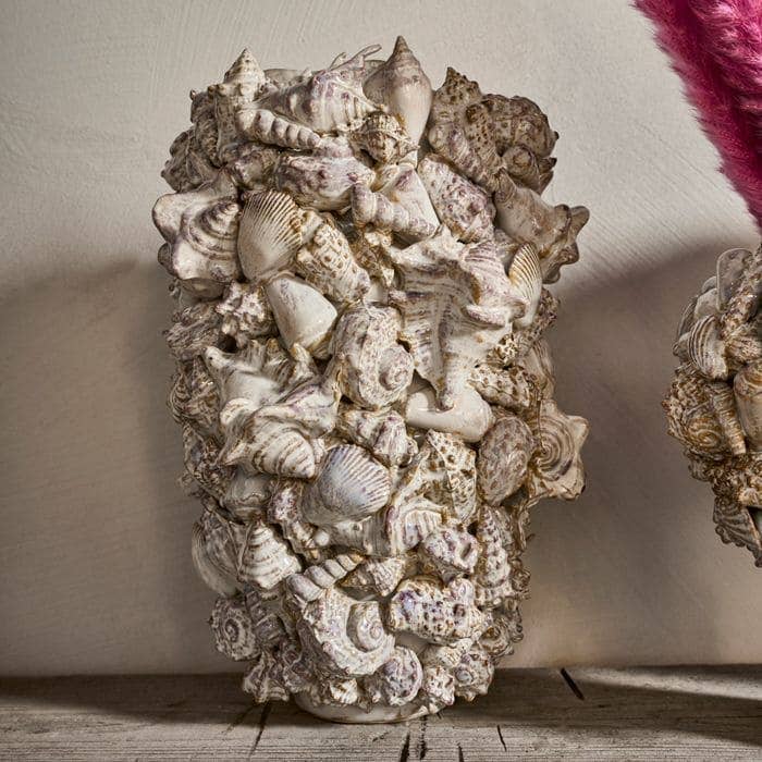 Seashell Vase, Natural Stoneware L