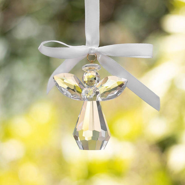 Décoration à suspendre ange en verre facetté « Toujours à vos côtés »
