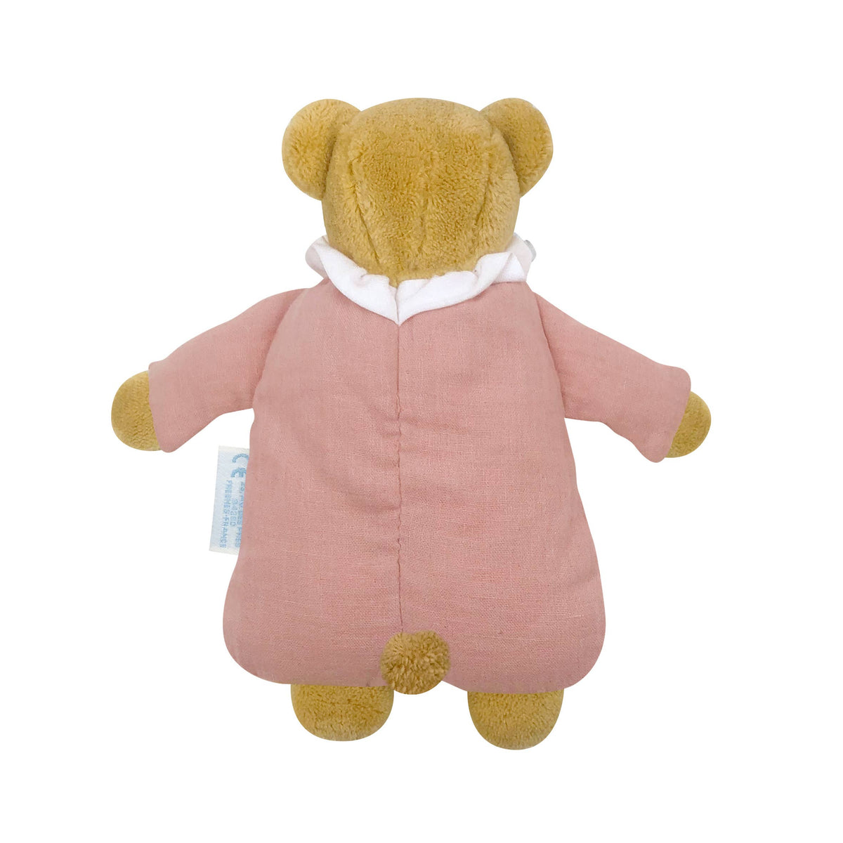 Ours Nid d'Ange Doudou Hochet - Coton Bio Vieux Rose
