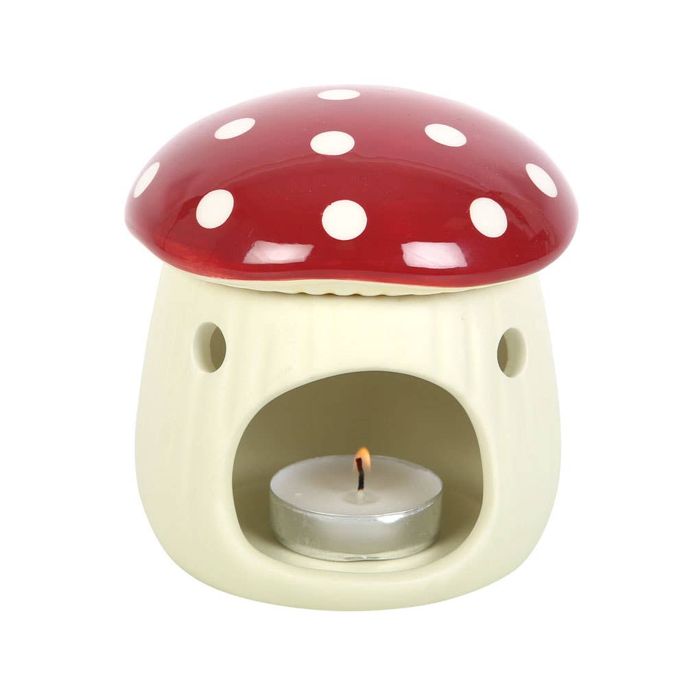 Brûleur d'huile en forme de champignon rouge