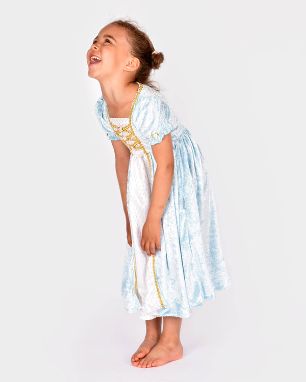 Princess dress in light blue velvet 110-116 cm 4-6 years