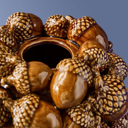 Acorn Vase, Brown Stoneware, 19 x 19 x 27 cm