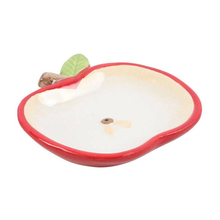 Apple-shaped ceramic incense holder