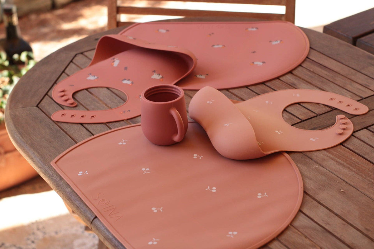 Silicone Placemat Set - Cherries & Peach