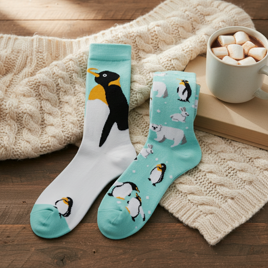 Mismatched Polar Animal Socks