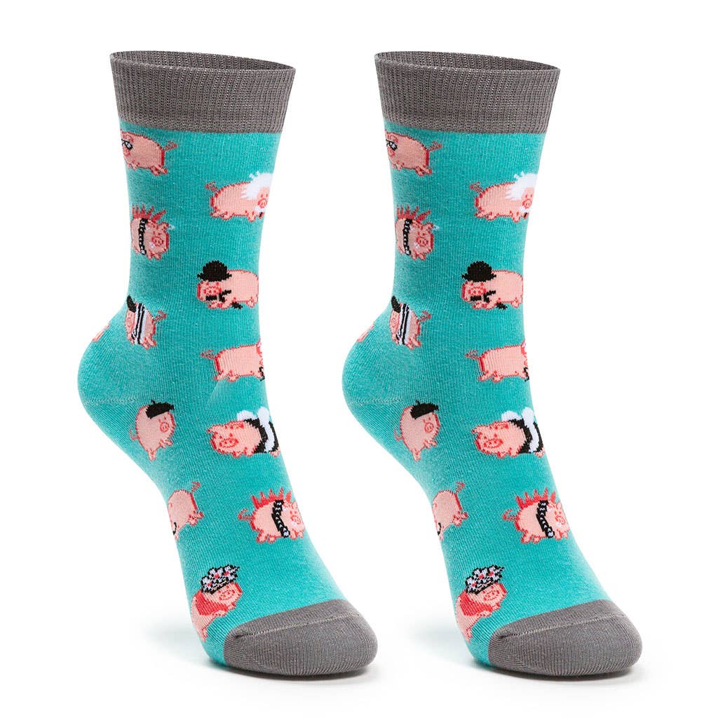 Boys' cotton socks, durable and fun. Pigs
