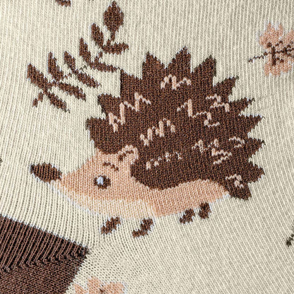 Durable and fun boys' cotton socks with hedgehog pattern