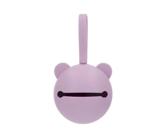 Lilac Bear Silicone Soother Holder
