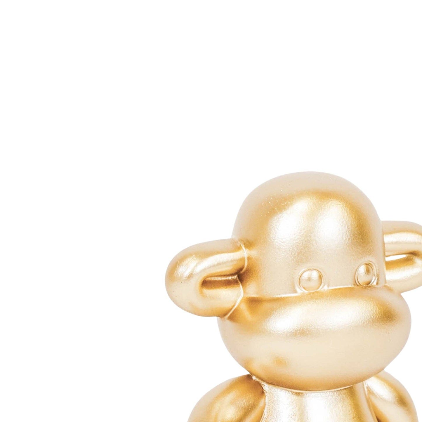 Ornament - Monkey Figurine 'The Legend' - Resin - Gold - 20.5x13.5x35cm