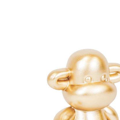 Ornament - Monkey Figurine 'The Legend' - Resin - Gold - 20.5x13.5x35cm