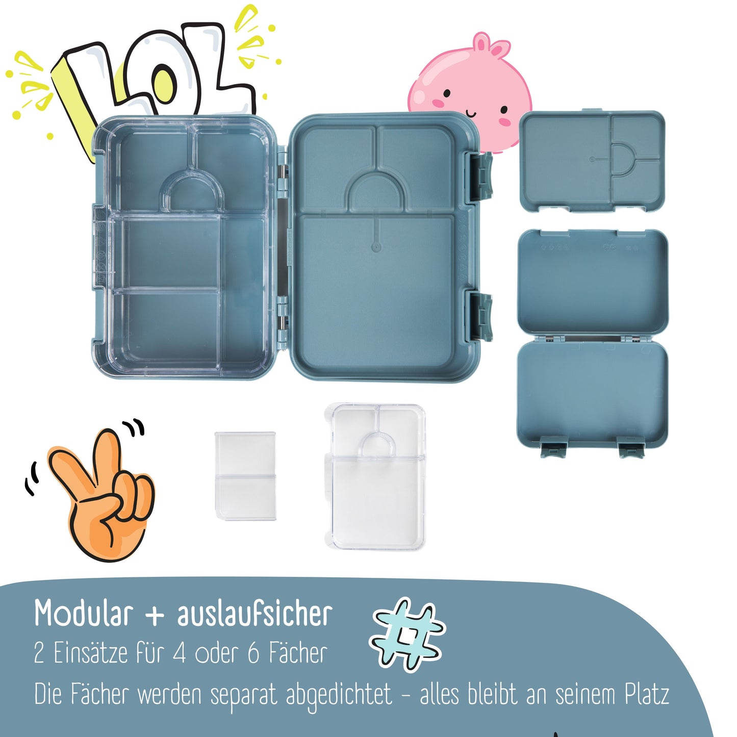 Kids' lunch box with compartments, lunchbox, bento box - Game