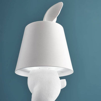 Lampe de table LED Hiding Rabbit, Blanc