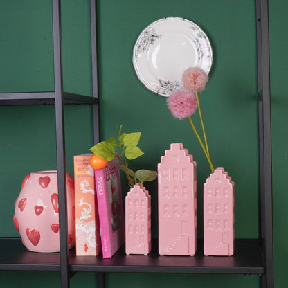 Vase à fleurs - Vase de maison - Céramique - Rose clair - 7,5x6x23 cm