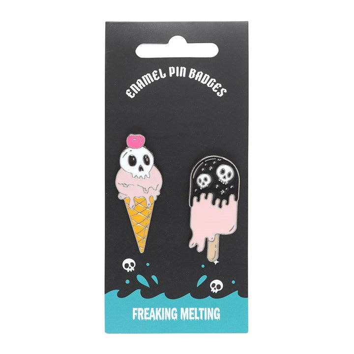 Pins émaillés « glace gothique en train de fondre »