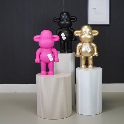 Ornament - Monkey Figurine 'The Legend' - Polyresin - Gold - 33x21x50cm