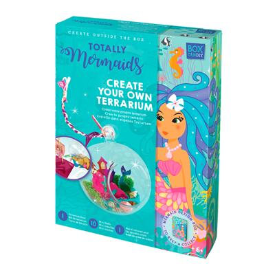 Box Candiy: Totally Mermaids - CRÉEZ VOTRE PROPRE TERRARIUM, avec 1 bol de terrarium, 10 mini coquilles et 1 sac de sable coloré, en boîte cadeau 5x17x23cm, 6+