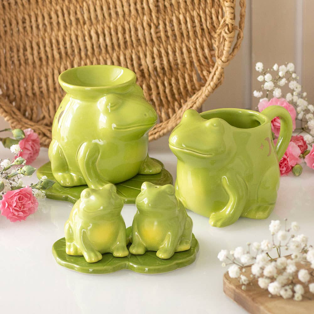 Salt and Pepper Frog on Water Lily