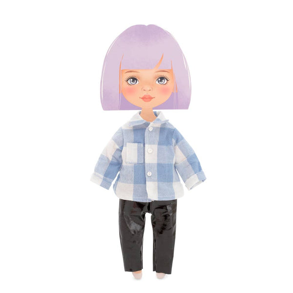 Clothing set: checkered shirt for 28cm doll