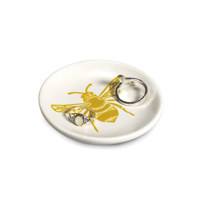 Keychain Trinket Bee Honey Mustard Yellow