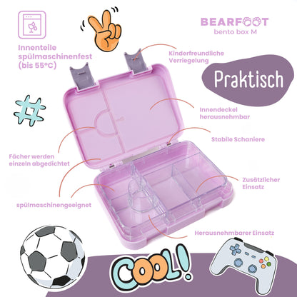 Kids lunch box with compartments, Lunchbox - Purple sticker