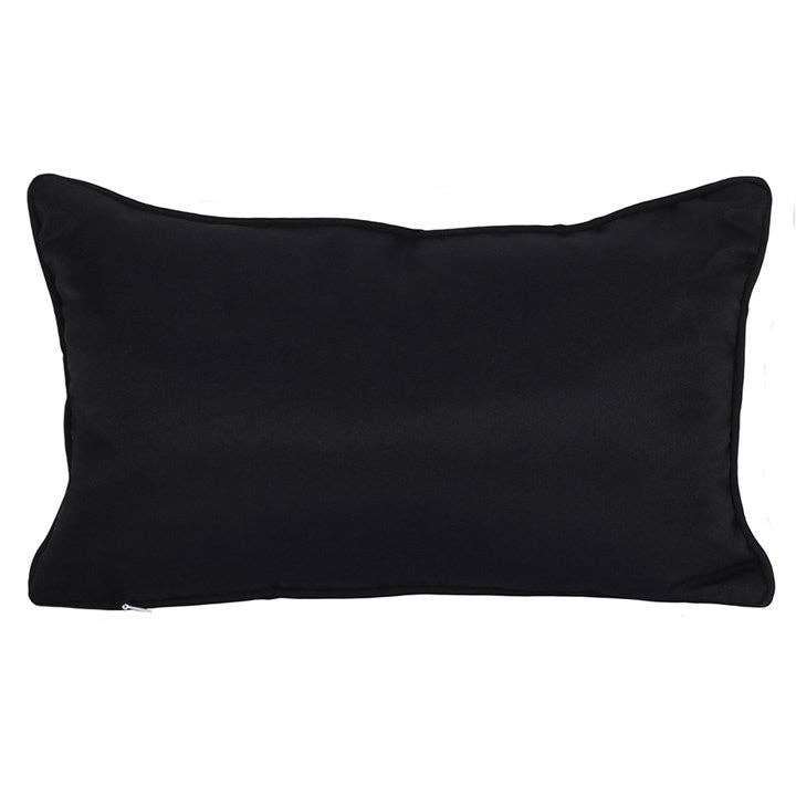 Petit coussin rectangulaire noir et blanc pour planche parlante