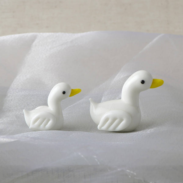 White Ducks Glass Figurine 2-Pack