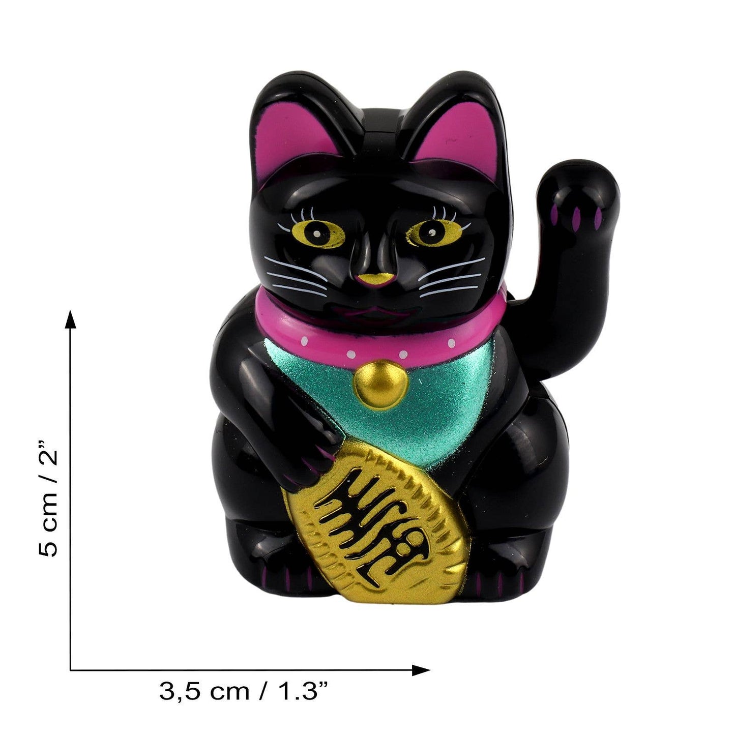 Mini Chat chanceux solaire noir 5cm