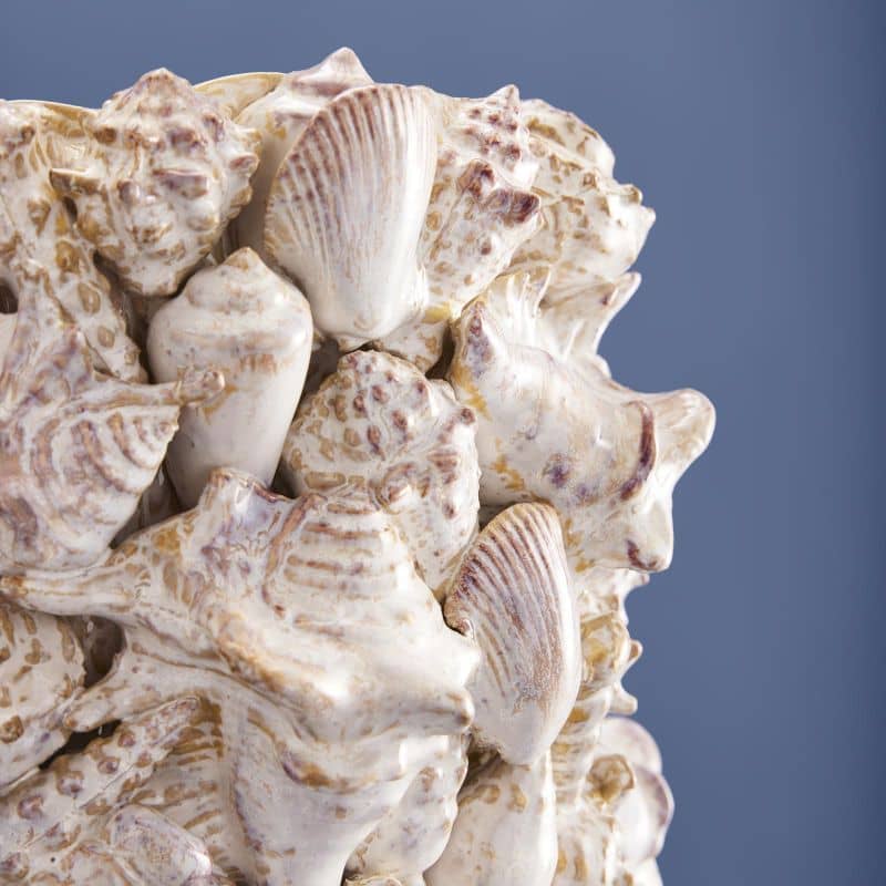 Seashell Vase, Natural Stoneware L
