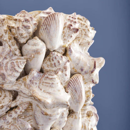 Seashell Vase, Natural Stoneware L