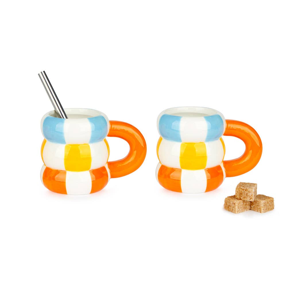 Set di tazze da caffè Floats, arancione, 2 x 75 ml, ceramica