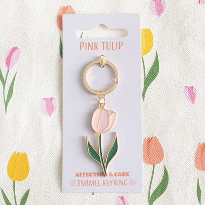 Pink Tulip Keychain