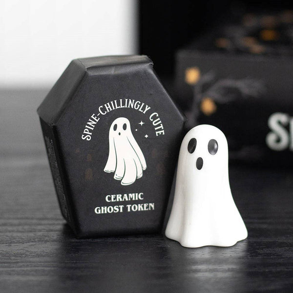 Set of 24 Ceramic Pocket Ghosts for Halloween in a Display Box