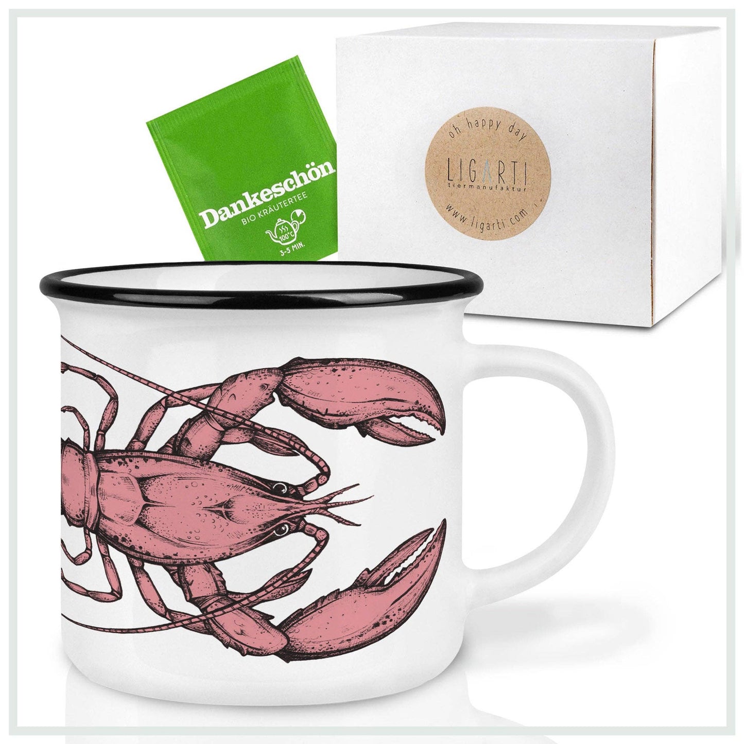 Ceramic mug with lobster